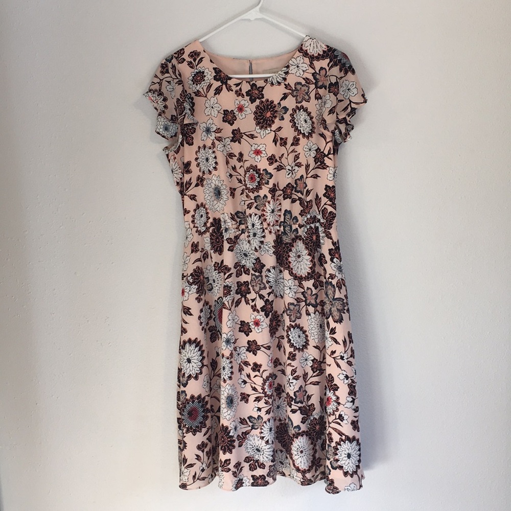 LOFT floral midi dress